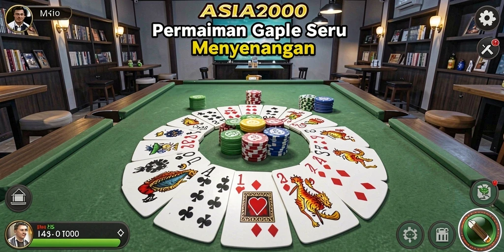 Tampilan gameplay seru dalam permainan Gaple ASIA200.
