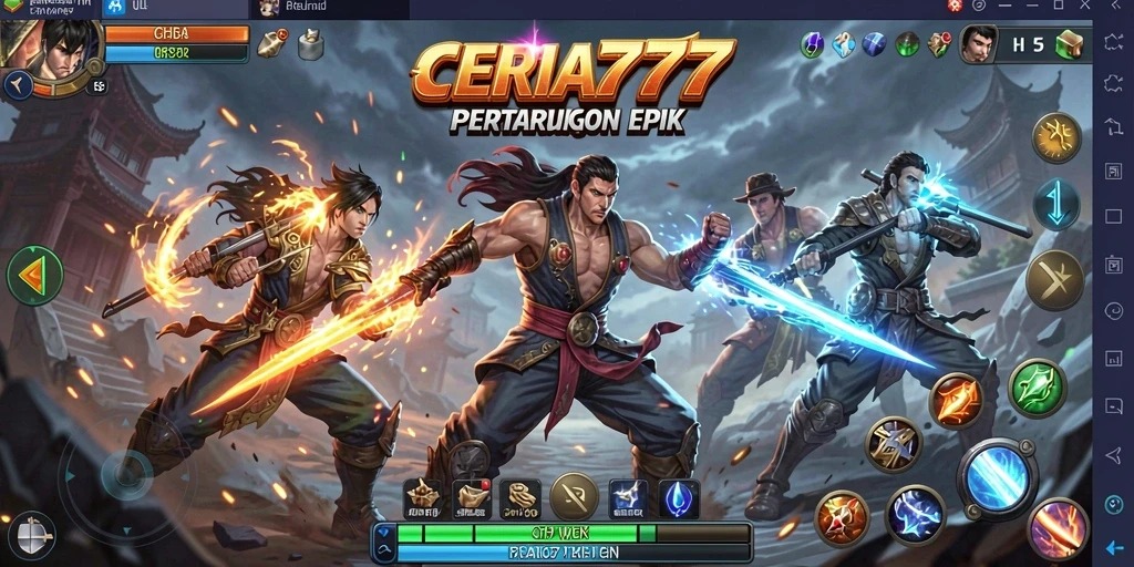 Gameplay seru dengan karakter bertarung yang dinamis.