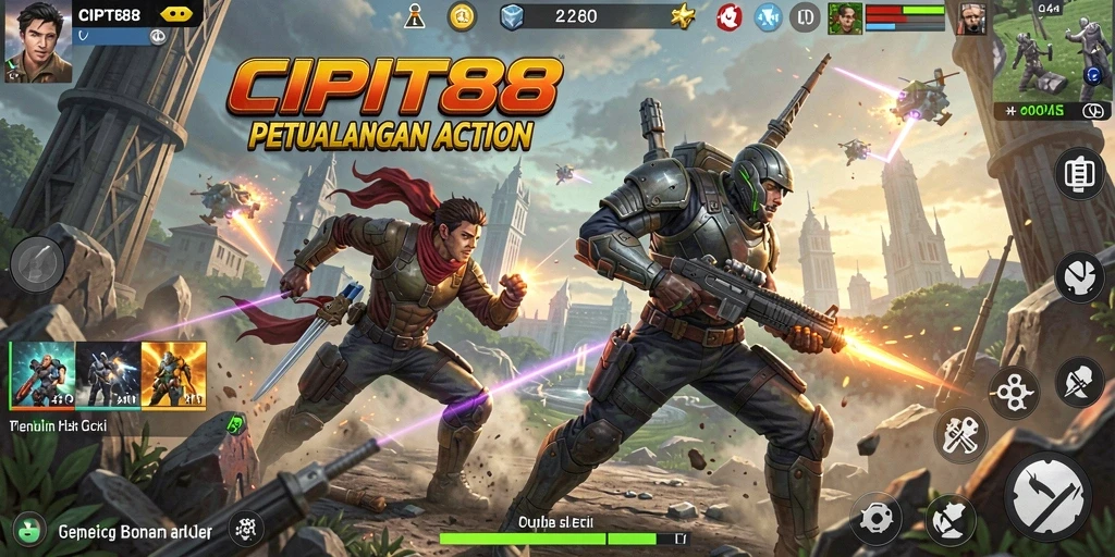 Tampilan gameplay menegangkan dari CIPIT88 dengan aksi yang intens.