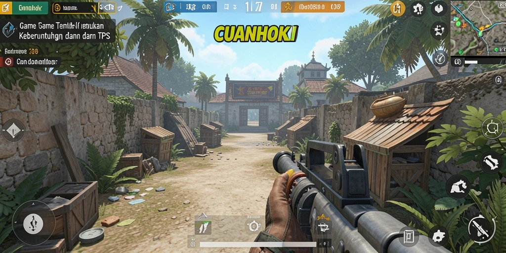 Tampilan seru gameplay CUANHOKI dengan karakter yang beraksi.