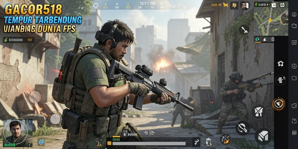 Tampilan dinamis dari gameplay menegangkan GACOR518 dengan aksi FPS.