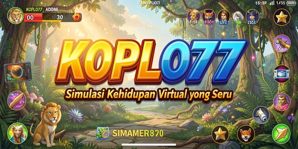 Tampilan seru gameplay KOPLO77 dalam simulasi kehidupan virtual.