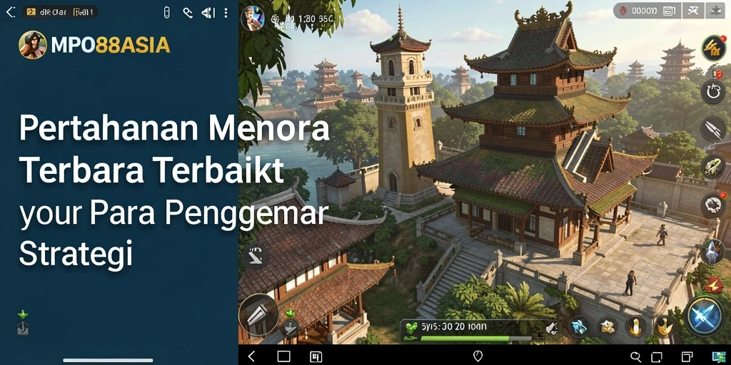 Screenshot gameplay dari MPO88ASIA yang menunjukkan pertahanan menara yang strategis.