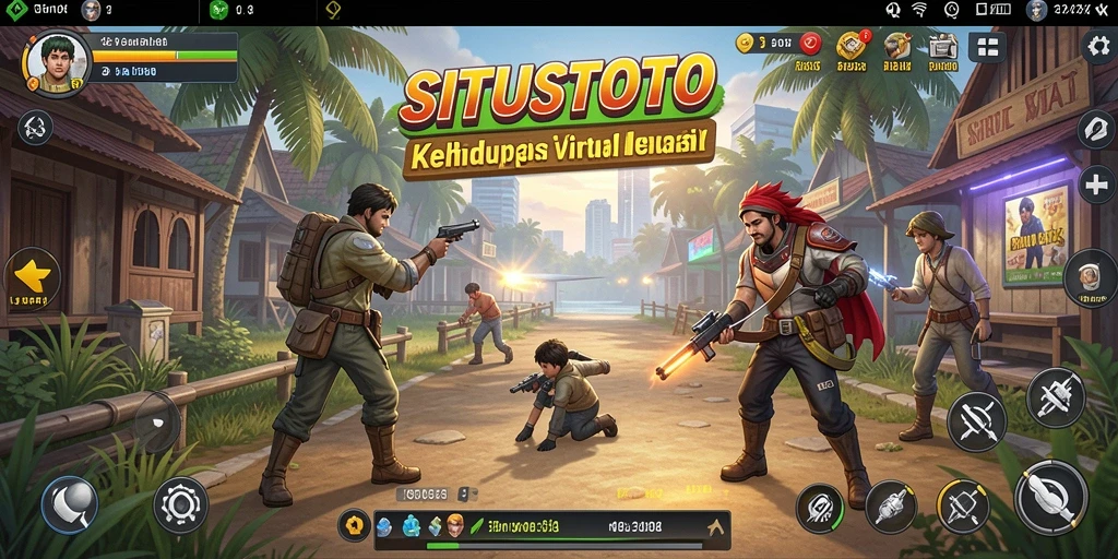 Screenshot utama gameplay SITUSTOTO dengan karakter yang sedang berinteraksi.