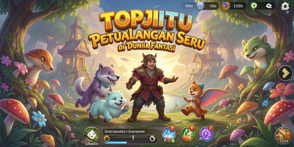Tampilan screenshot utama <strong>TOPJITU</strong> yang menunjukkan gameplay seru dalam dunia petualangan.